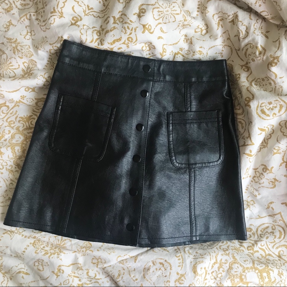 Faux Leather Mini Skirt
